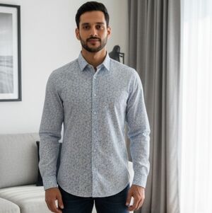 Truth Substance Common Sense  Printed Long Sleeve Button Down Shirt Mens Small